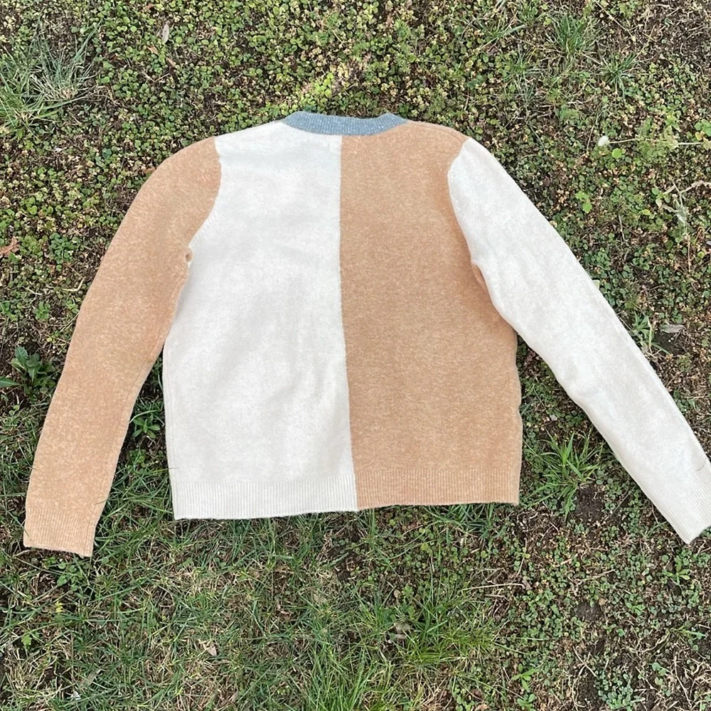 NWOT Mango Colorblock Wool Sweater - Picture 2 of 4
